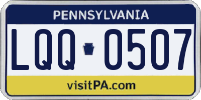 PA license plate LQQ0507