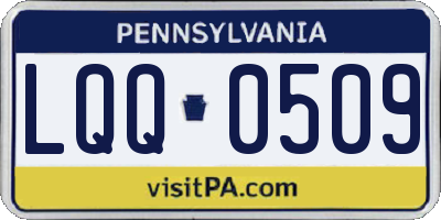 PA license plate LQQ0509