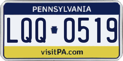 PA license plate LQQ0519