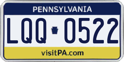 PA license plate LQQ0522