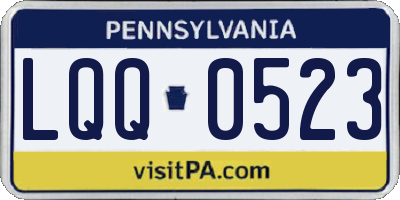 PA license plate LQQ0523