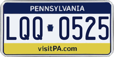 PA license plate LQQ0525