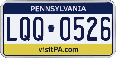 PA license plate LQQ0526