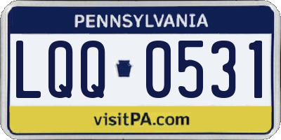 PA license plate LQQ0531
