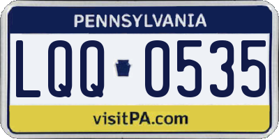 PA license plate LQQ0535