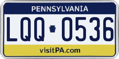 PA license plate LQQ0536