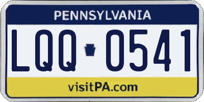 PA license plate LQQ0541