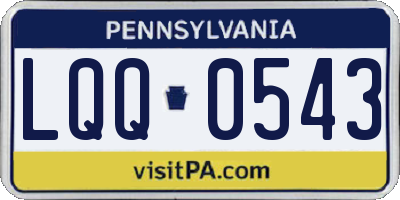 PA license plate LQQ0543