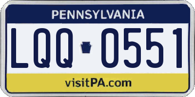 PA license plate LQQ0551