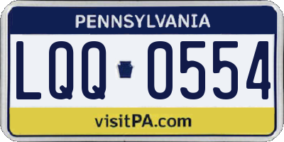 PA license plate LQQ0554