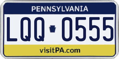 PA license plate LQQ0555
