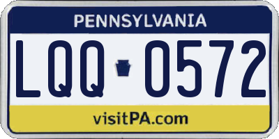 PA license plate LQQ0572