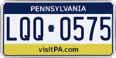 PA license plate LQQ0575