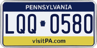 PA license plate LQQ0580