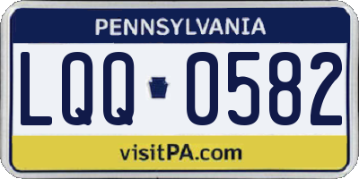 PA license plate LQQ0582