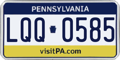 PA license plate LQQ0585