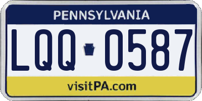 PA license plate LQQ0587