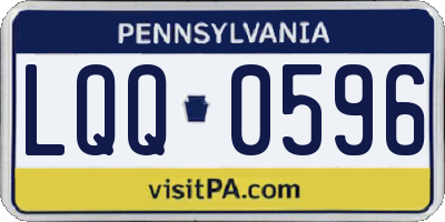 PA license plate LQQ0596