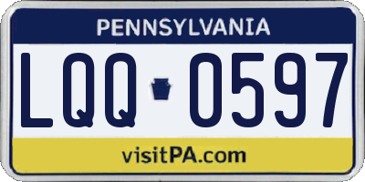 PA license plate LQQ0597
