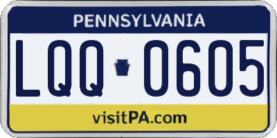 PA license plate LQQ0605