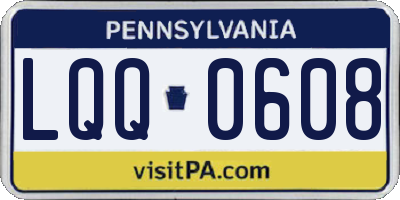 PA license plate LQQ0608