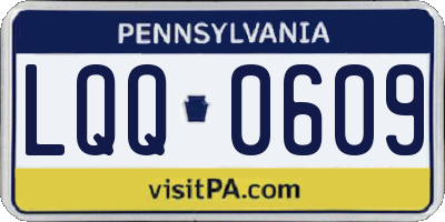 PA license plate LQQ0609
