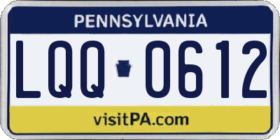 PA license plate LQQ0612