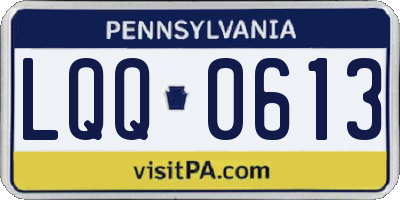 PA license plate LQQ0613