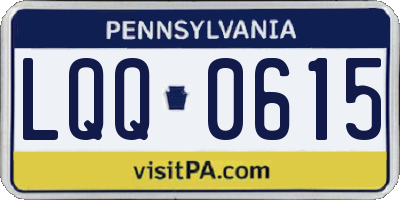 PA license plate LQQ0615