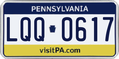PA license plate LQQ0617