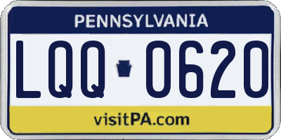 PA license plate LQQ0620
