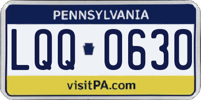 PA license plate LQQ0630