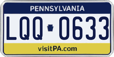 PA license plate LQQ0633