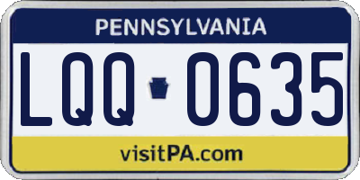 PA license plate LQQ0635