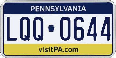 PA license plate LQQ0644