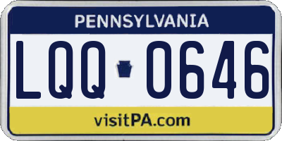 PA license plate LQQ0646