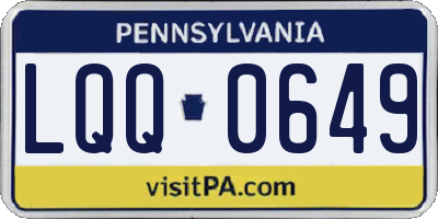 PA license plate LQQ0649