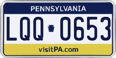 PA license plate LQQ0653