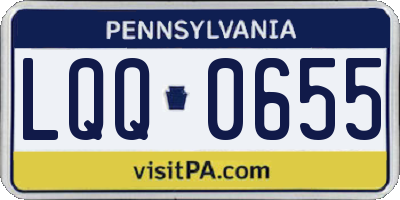 PA license plate LQQ0655