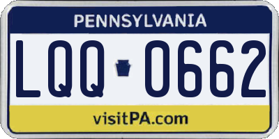 PA license plate LQQ0662