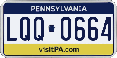 PA license plate LQQ0664