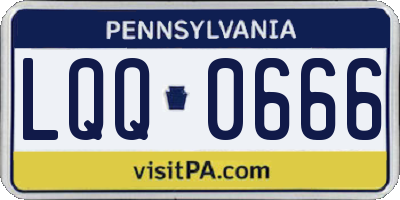 PA license plate LQQ0666