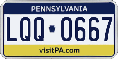 PA license plate LQQ0667