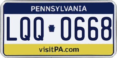 PA license plate LQQ0668