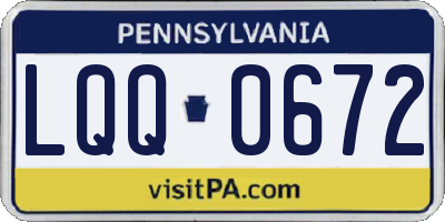 PA license plate LQQ0672
