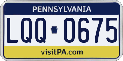 PA license plate LQQ0675
