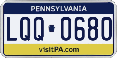 PA license plate LQQ0680