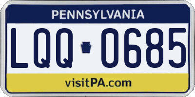 PA license plate LQQ0685