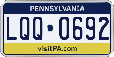PA license plate LQQ0692