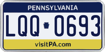 PA license plate LQQ0693
